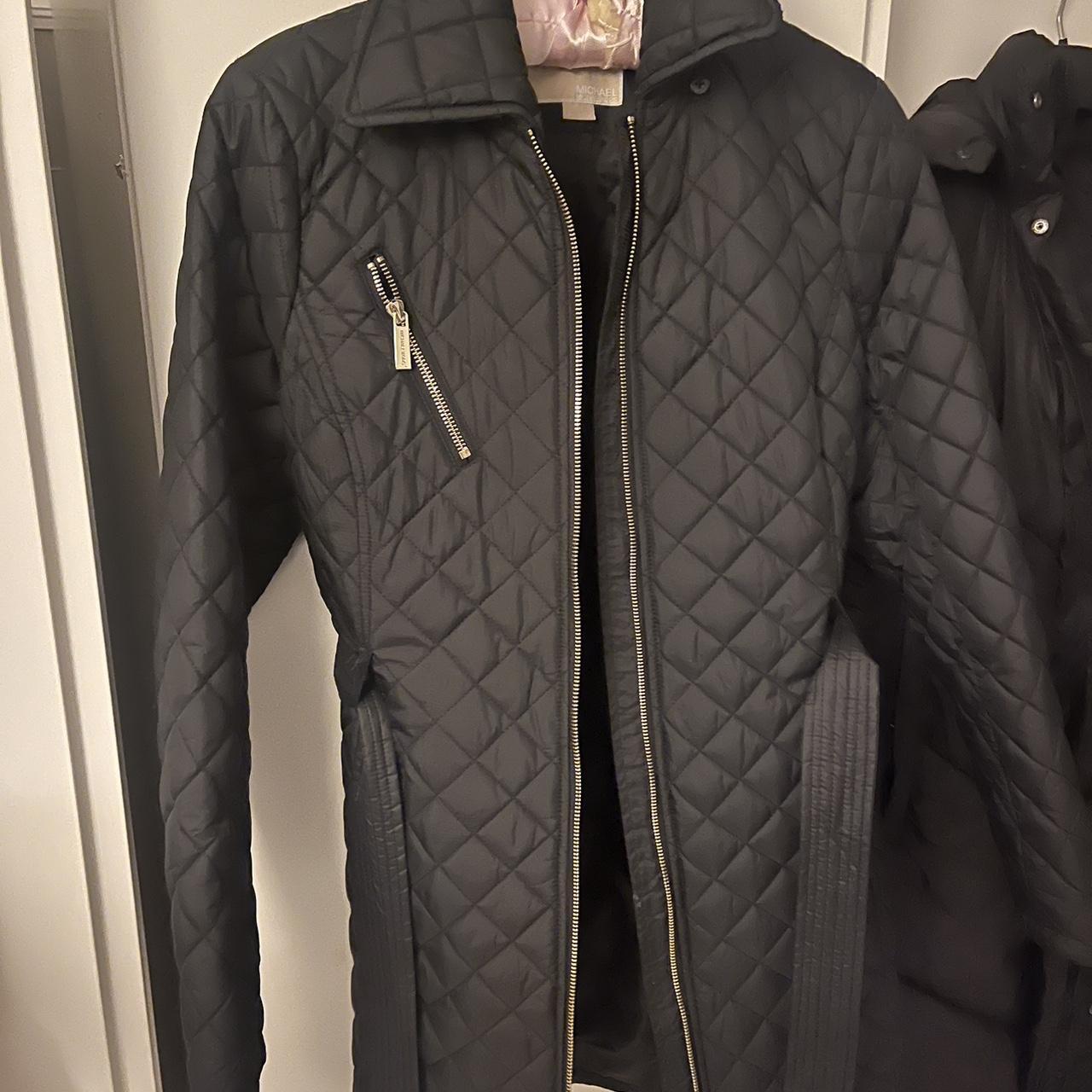 Michael kors belted quilted on sale jacket