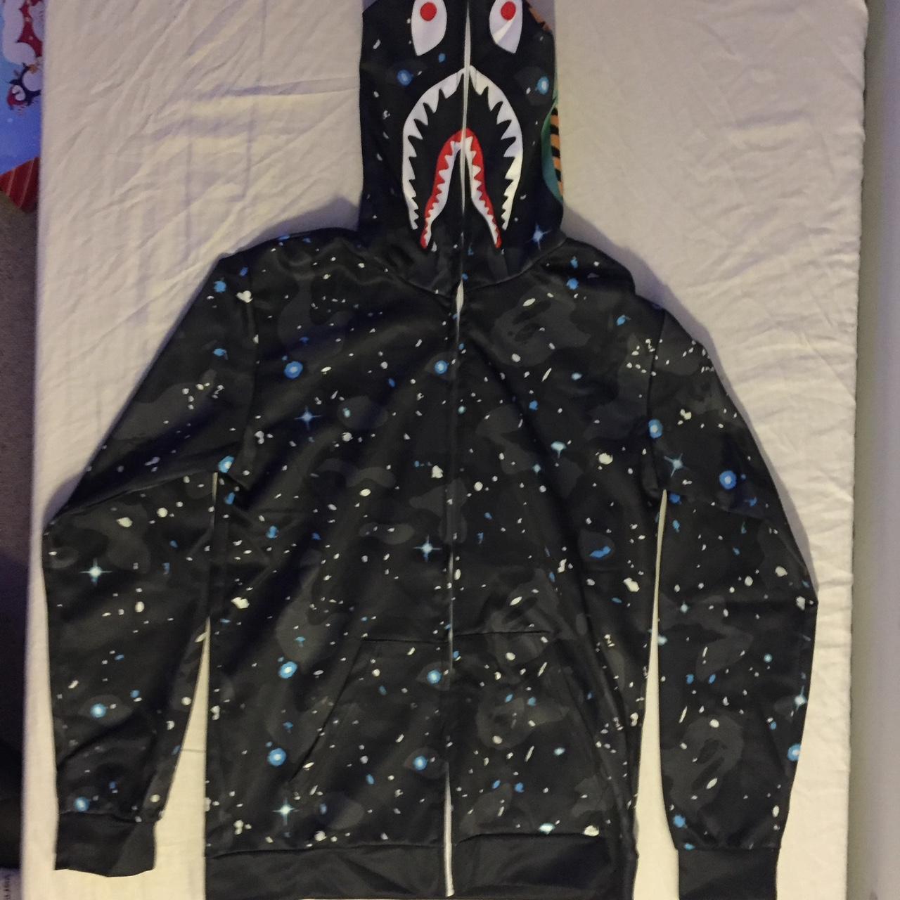 Bape space camo hot sale ponr shark hoodie black