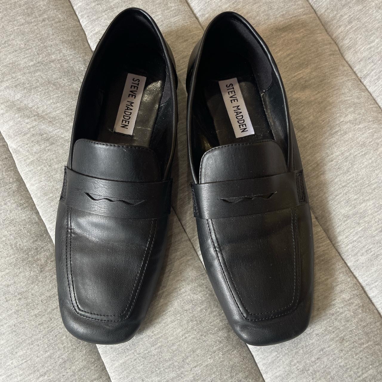 Black Penny Loafers Steve Madden 6.5 Low... - Depop