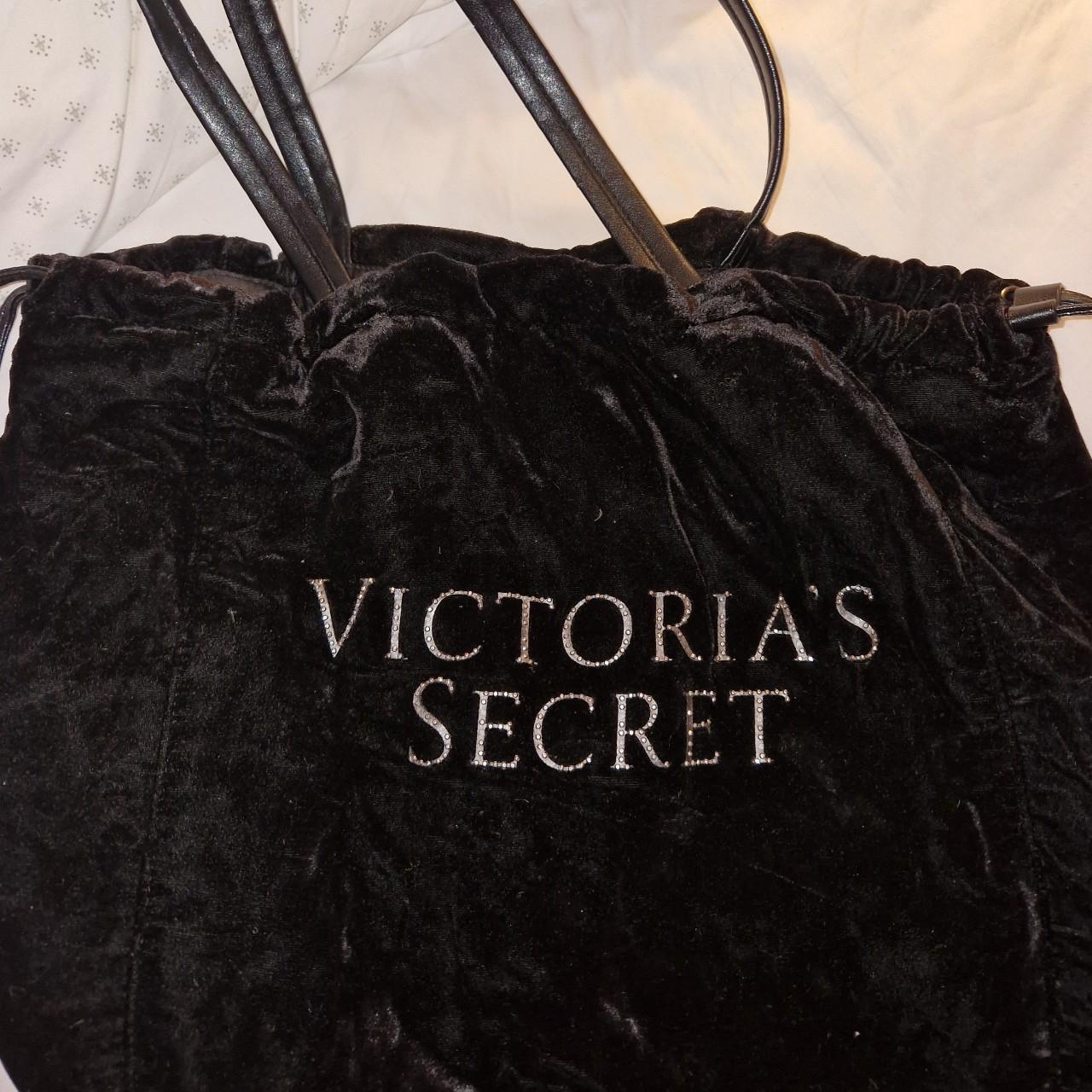 NWT* $58. Victorias Secret Shoulder Purse Tote/ Travel Black Crushed Velvet  Bag | eBay