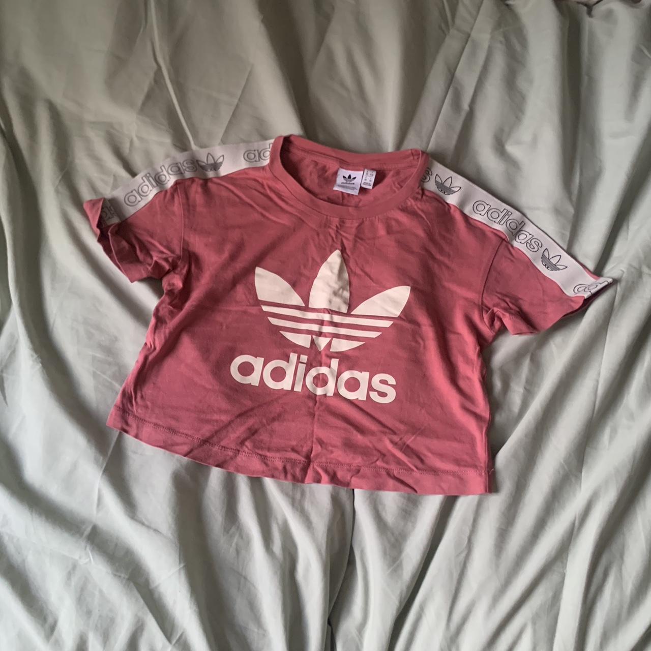 Pink Adidas Crop Top Barely Worn Depop