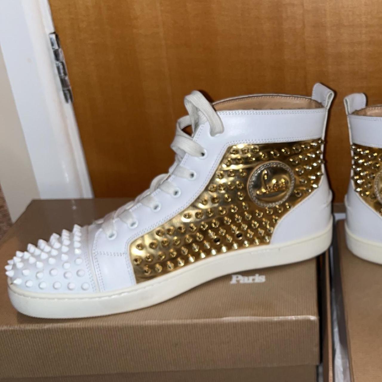 White and hot sale gold christian louboutins