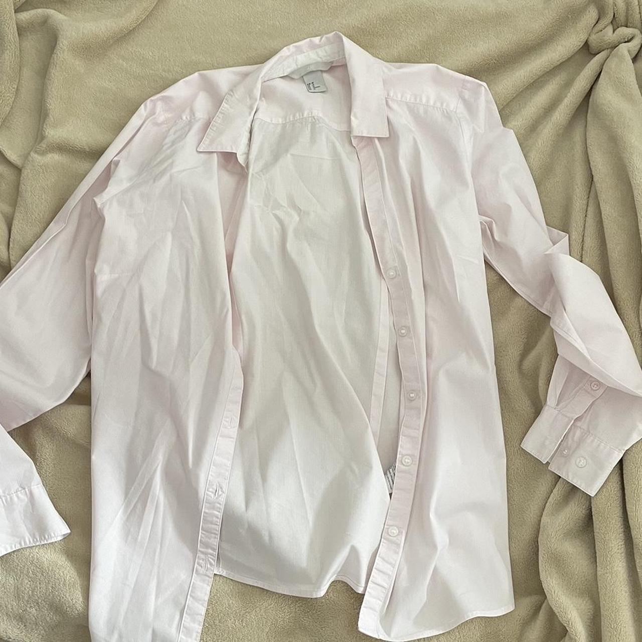 H&M Women's Pink and White Shirt | Depop