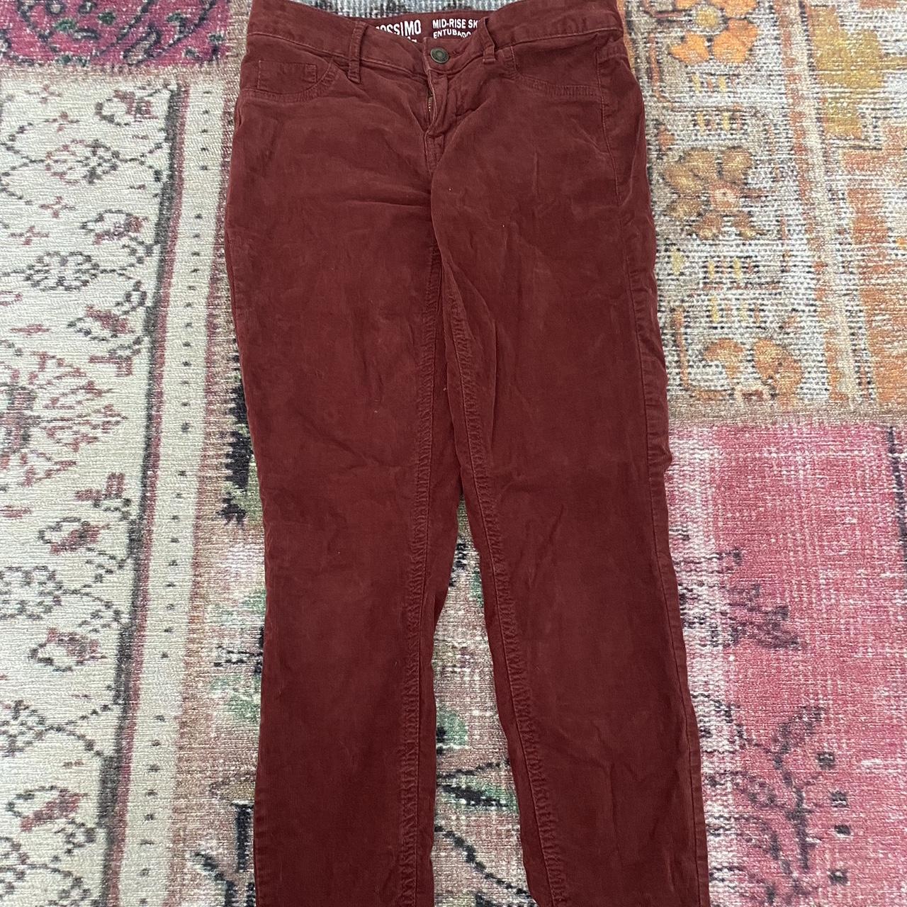 Joe Fresh Juniors Burgundy Slim Corduroy Mid Rise Pants Size 29 | eBay