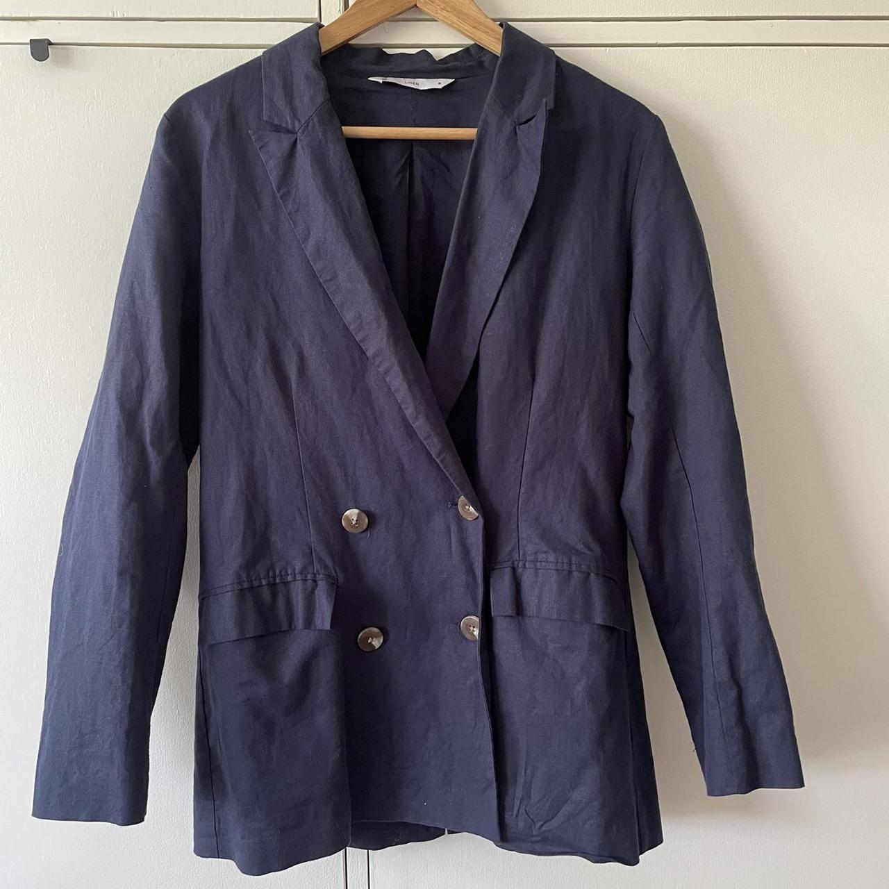 Navy linen double breasted blazer A great capsule... - Depop