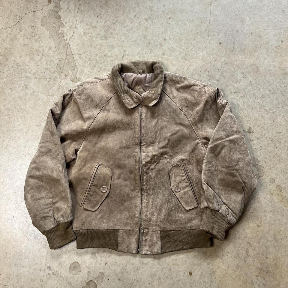 80s leather-jacket - Depop