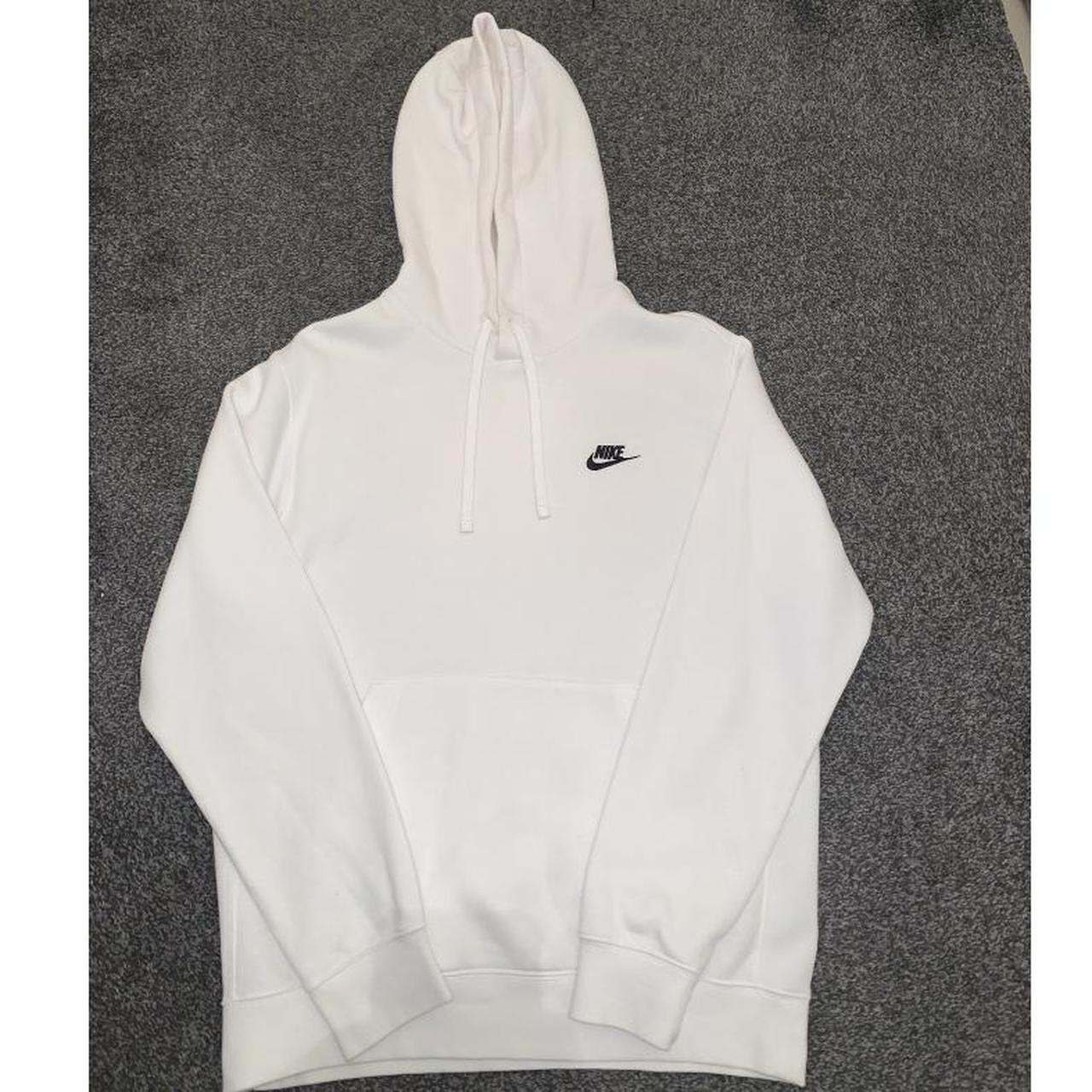 Nike plain white online hoodie