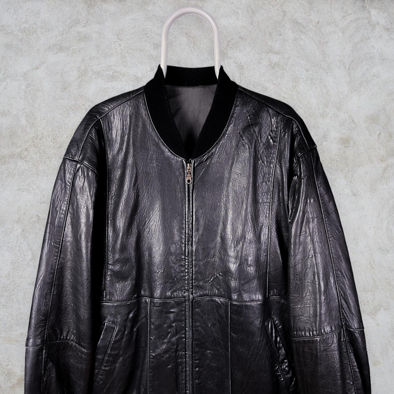 Vintage Black Leather Jacket 100% genuine leather.... - Depop