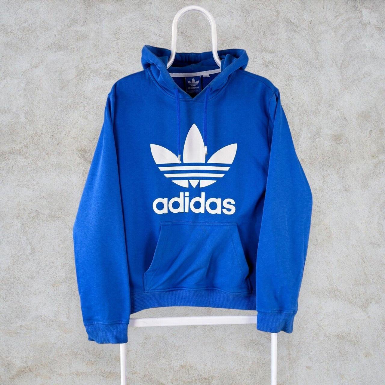 Adidas Originals Blue Hoodie Pullover Firebird... - Depop