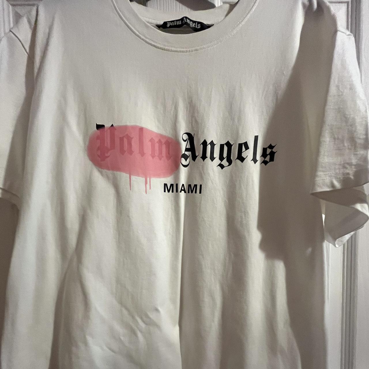 Palm Angels Miami T Shirt Pink NEW PALM ANGELS Depop