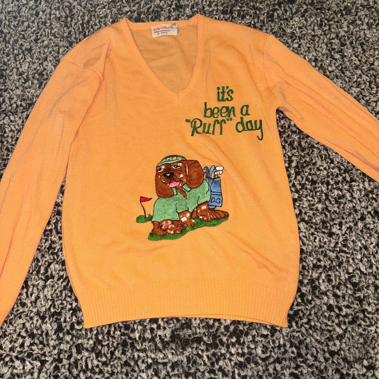 Vintage sweatshirt “it’s been a rough day” v neck - Depop