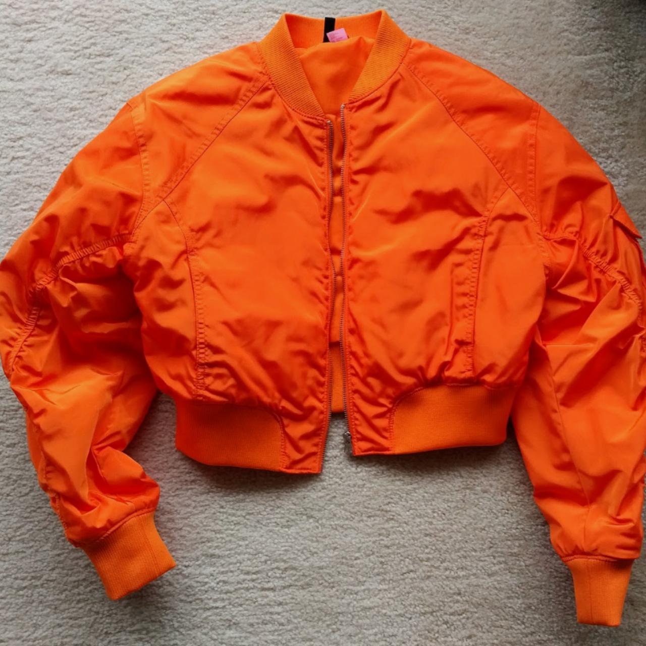 Bright orange bomber on sale jacket