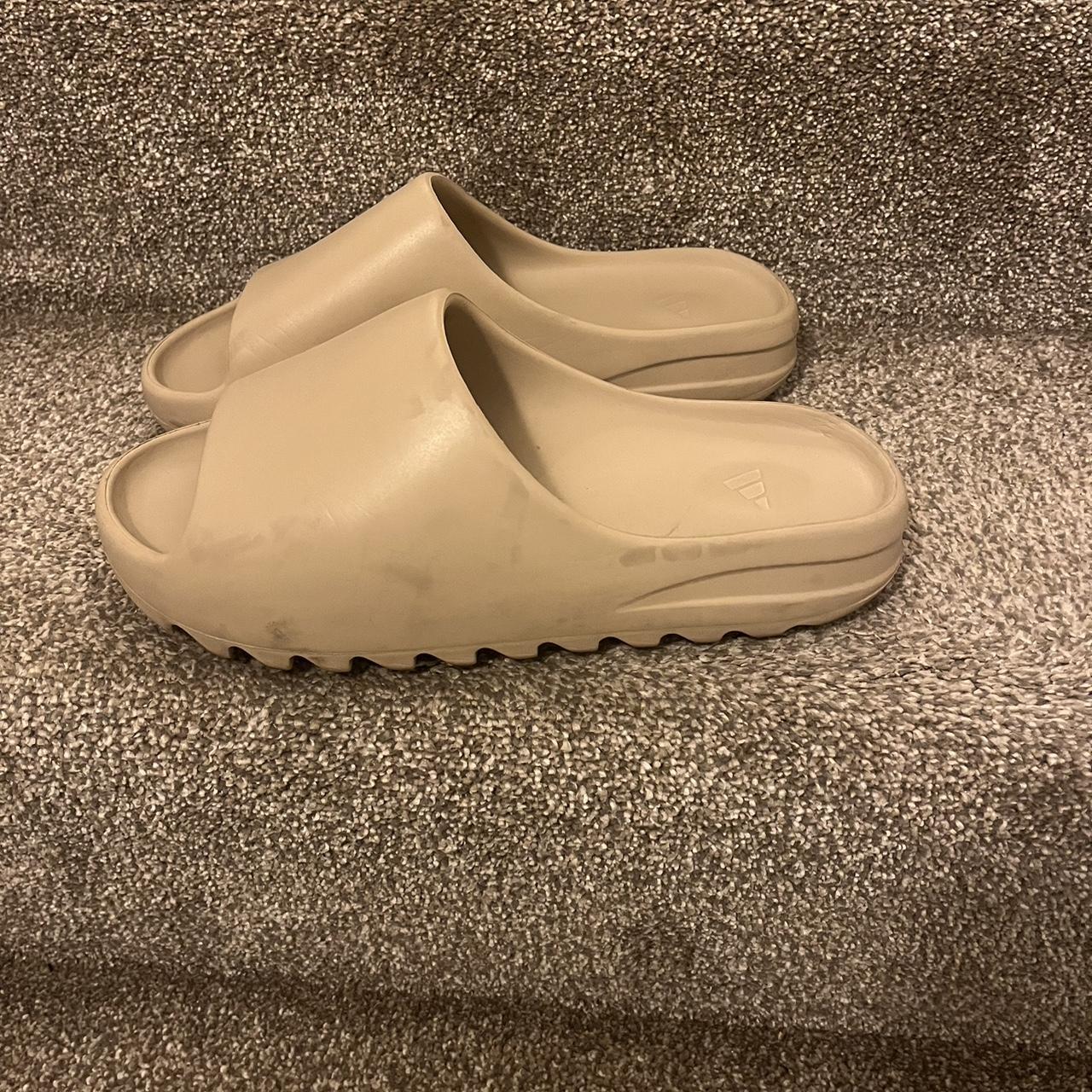 Bone yeezy slides Size 11 Dirty Used yeezy kanye... Depop