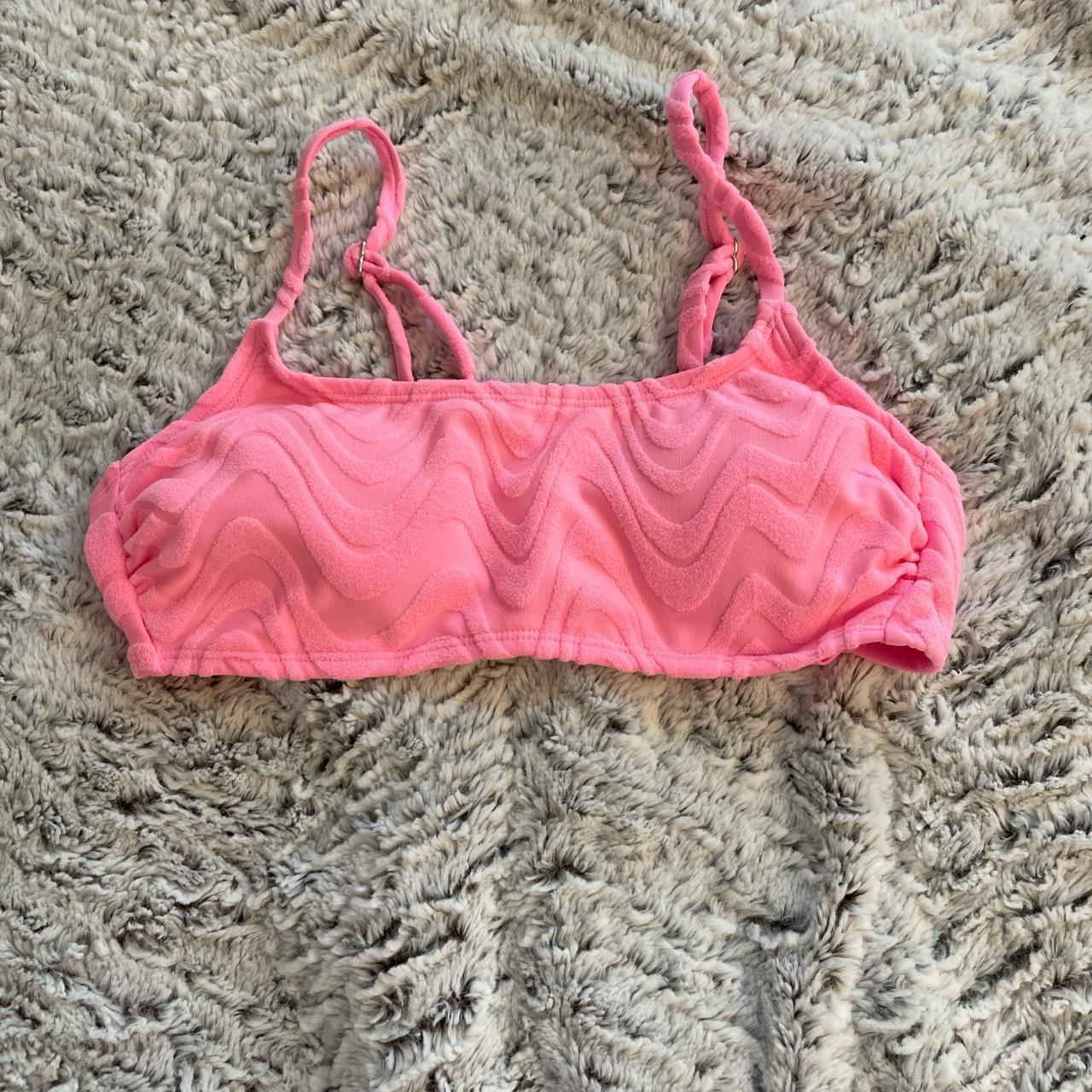 Mega hot Pink holographic bra bikini top Pair with - Depop