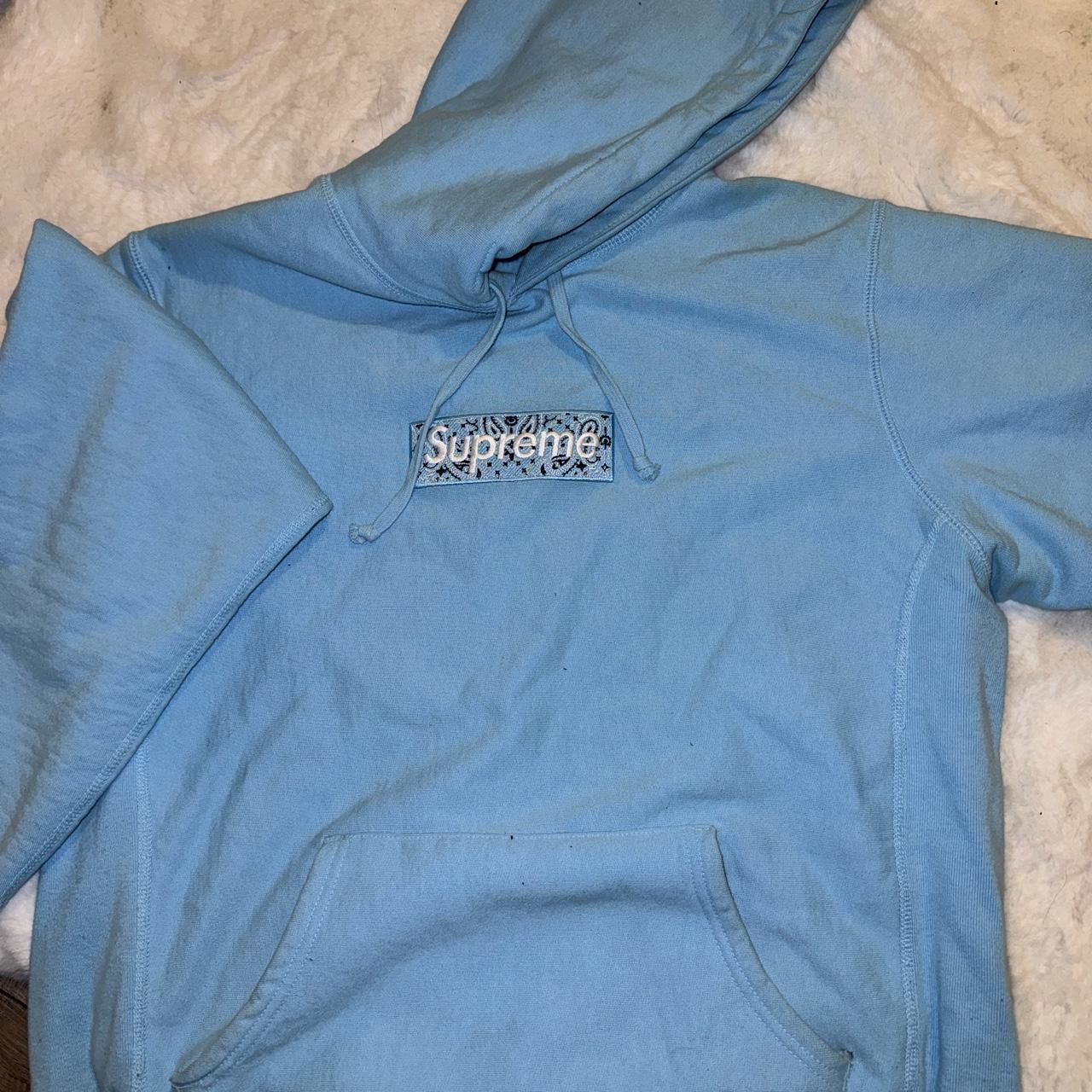 Light blue shop supreme sweatshirt