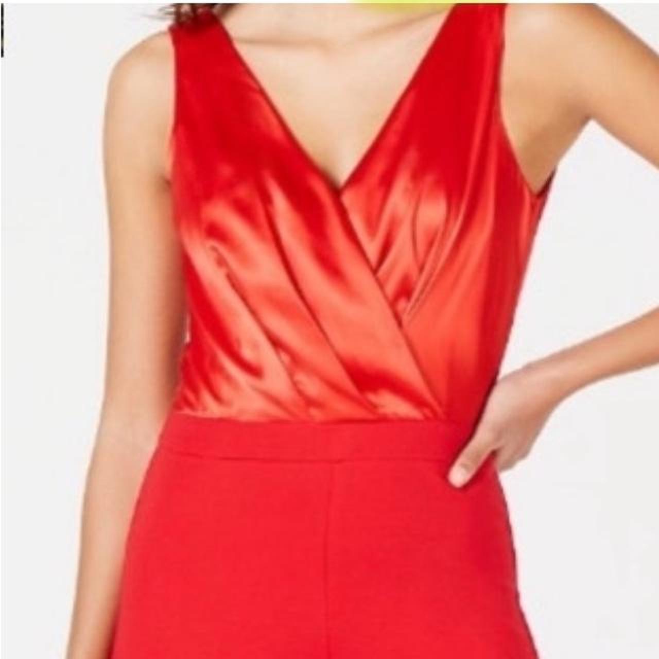 FESTIVE Jumpsuit XOXO Double V-Neck Red Depop