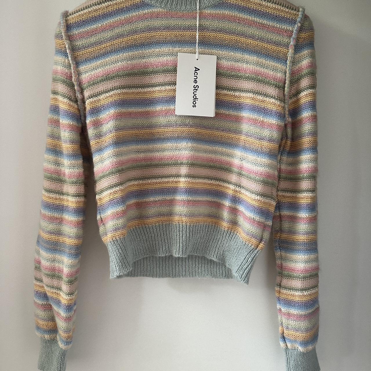 Acne Studios Rainbow Striped Multicoloured knitwear... - Depop