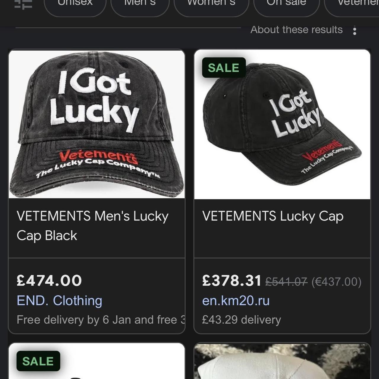 I got lucky x vetements cap never used unisex