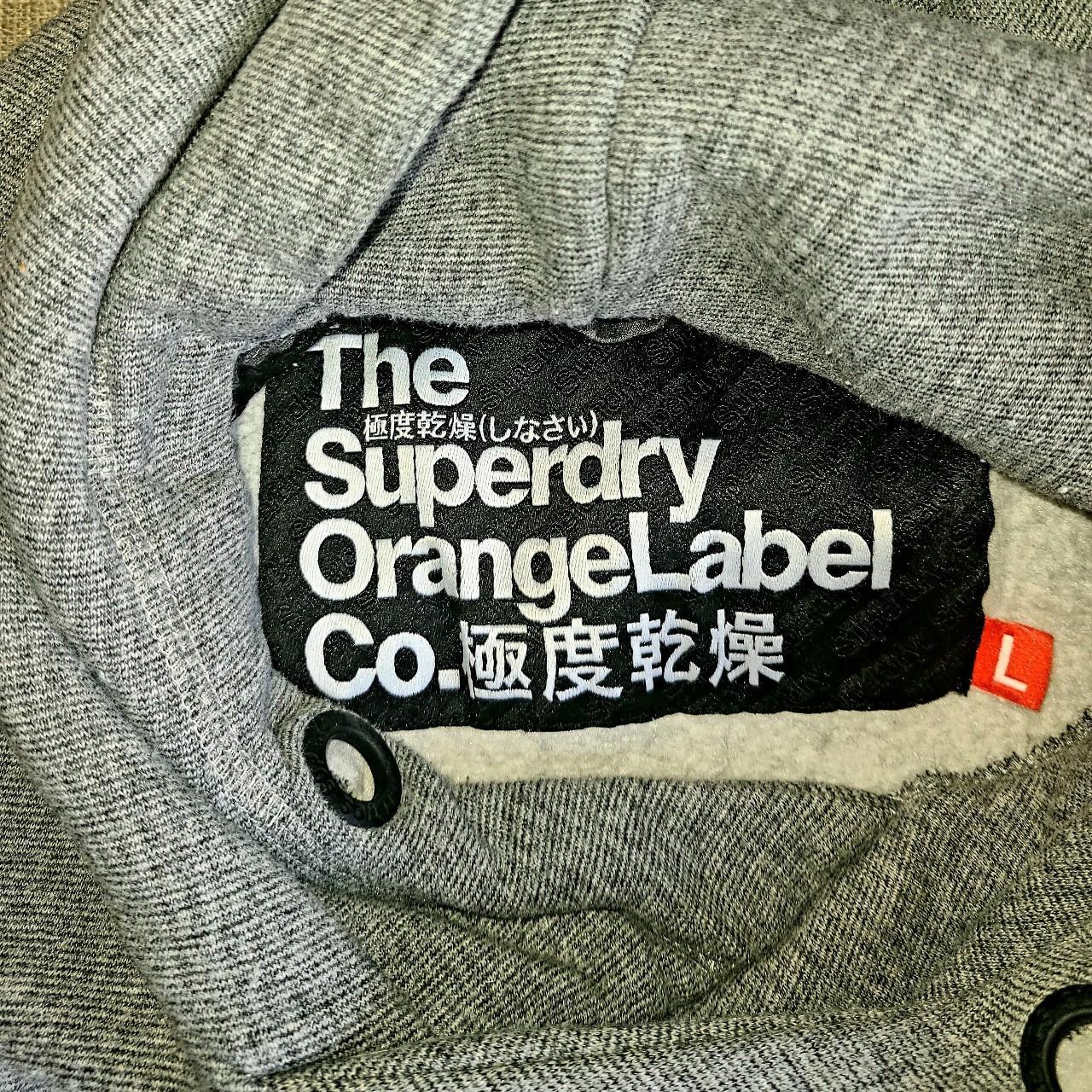 Super Dry orange Label Size L Heathered Grey Extra... - Depop