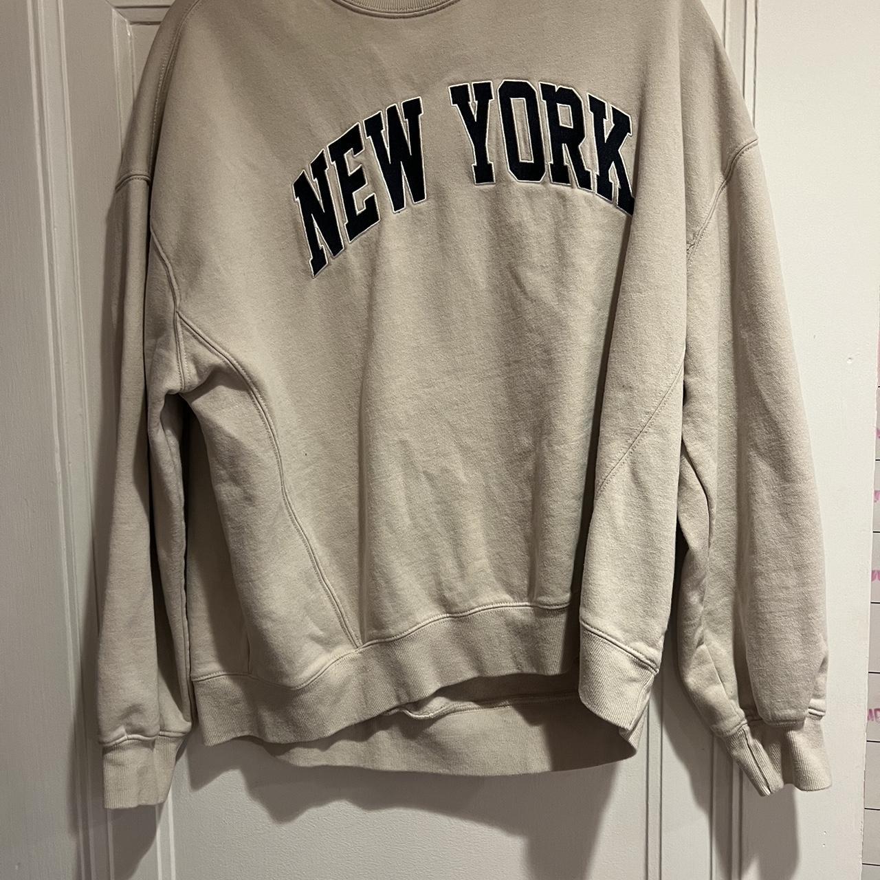 M beige sweatshirt NEW YORK Garage #streetwear... - Depop