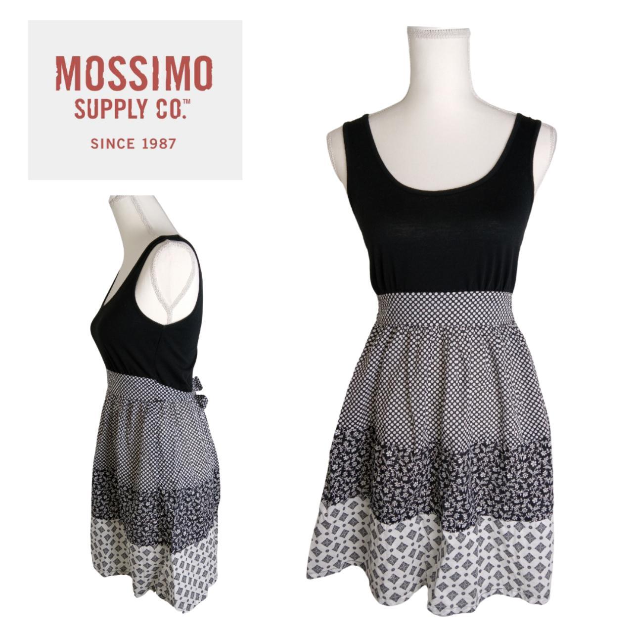 MOSSIMO Black Gray White Floral Dot Patchwork - Depop