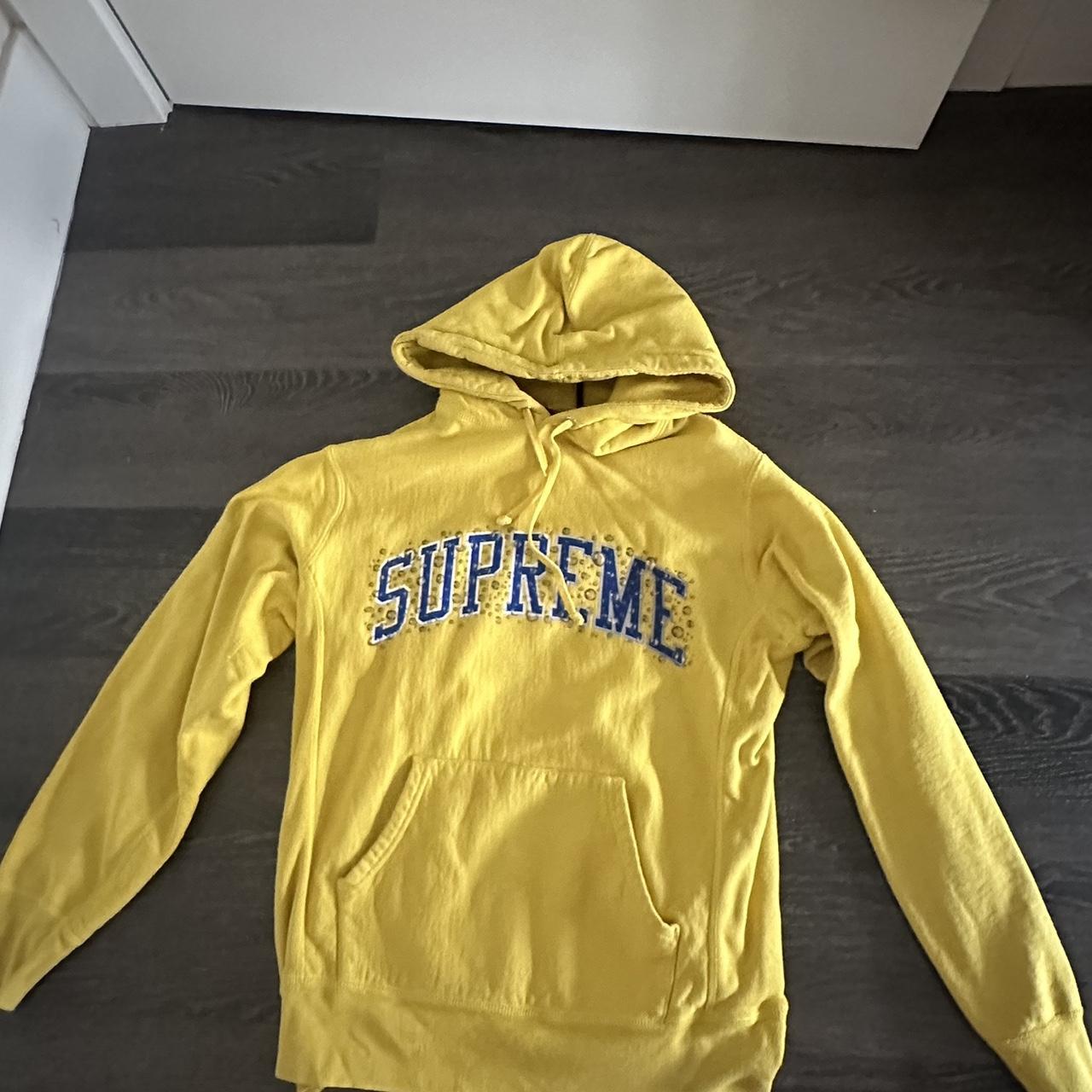 MEDIUM yellow supreme Water Arc Hooded Sweatshirt