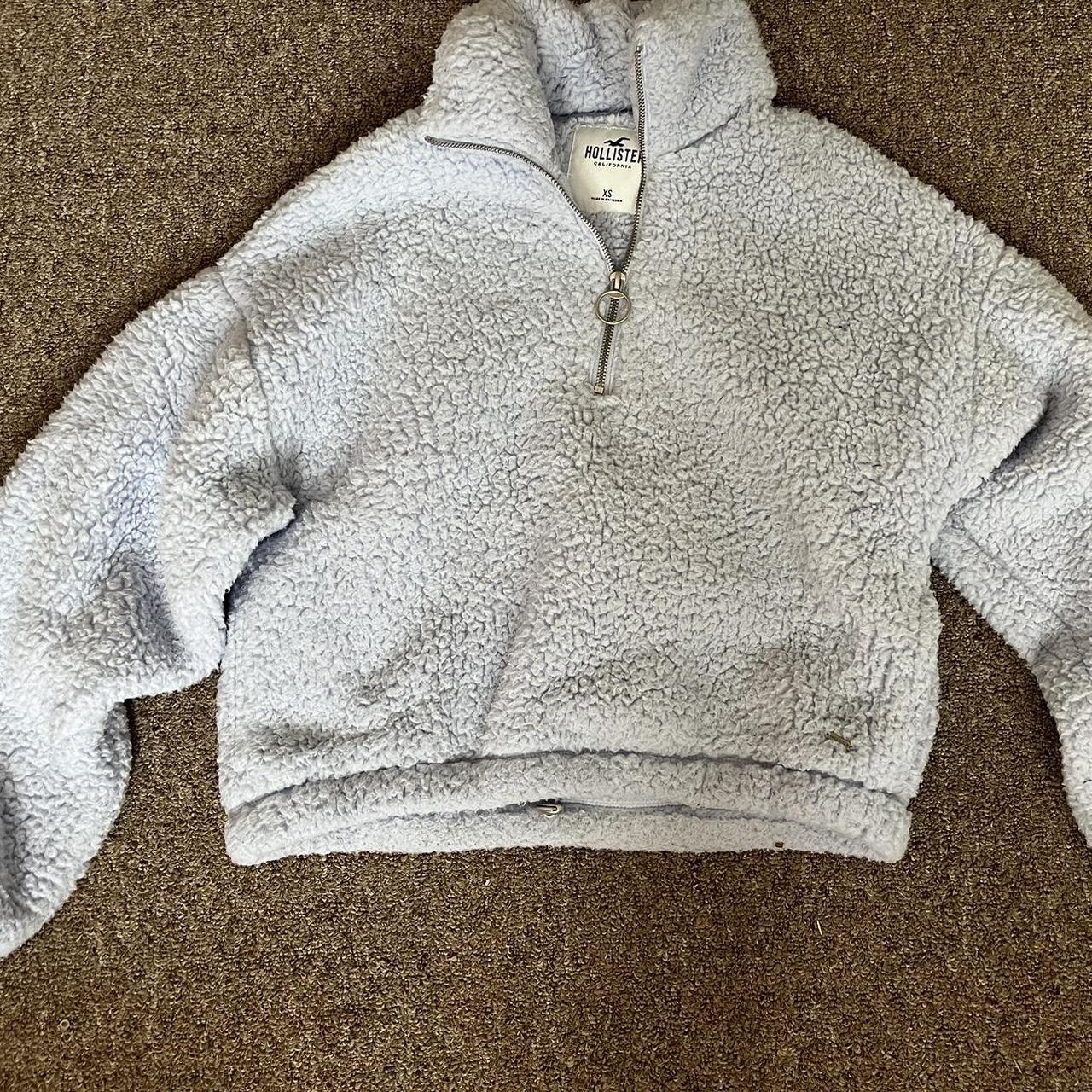 HOLLISTER Quarter Zip Sherpa Size XS color Light