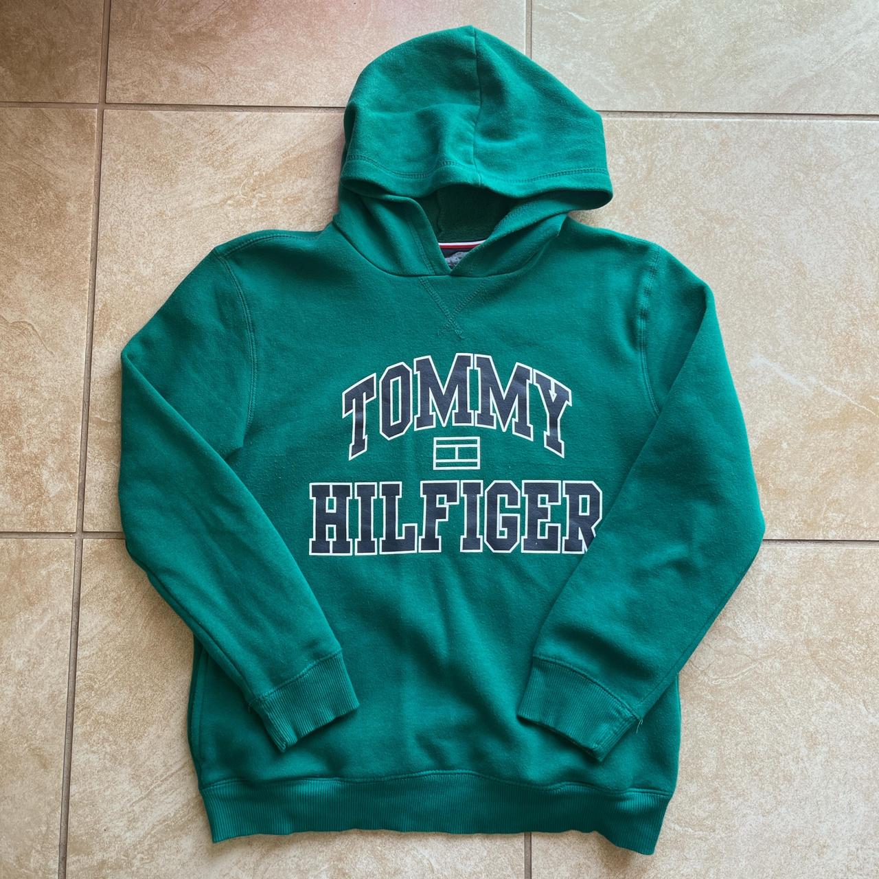 Green Tommy Hilfiger hoodie 💚 Size - L youth /... - Depop