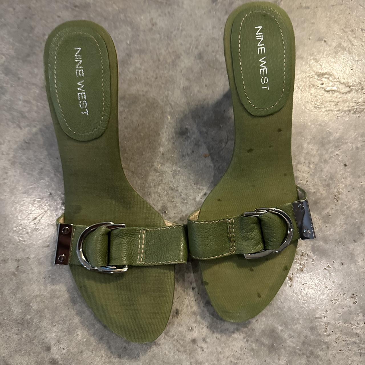 olive green kitten heels