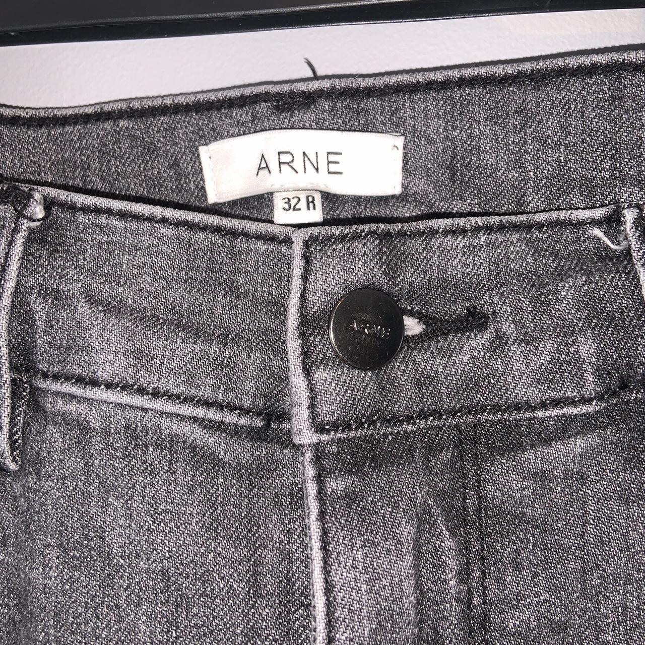Arne Distressed Denim Jeans grey washed Size