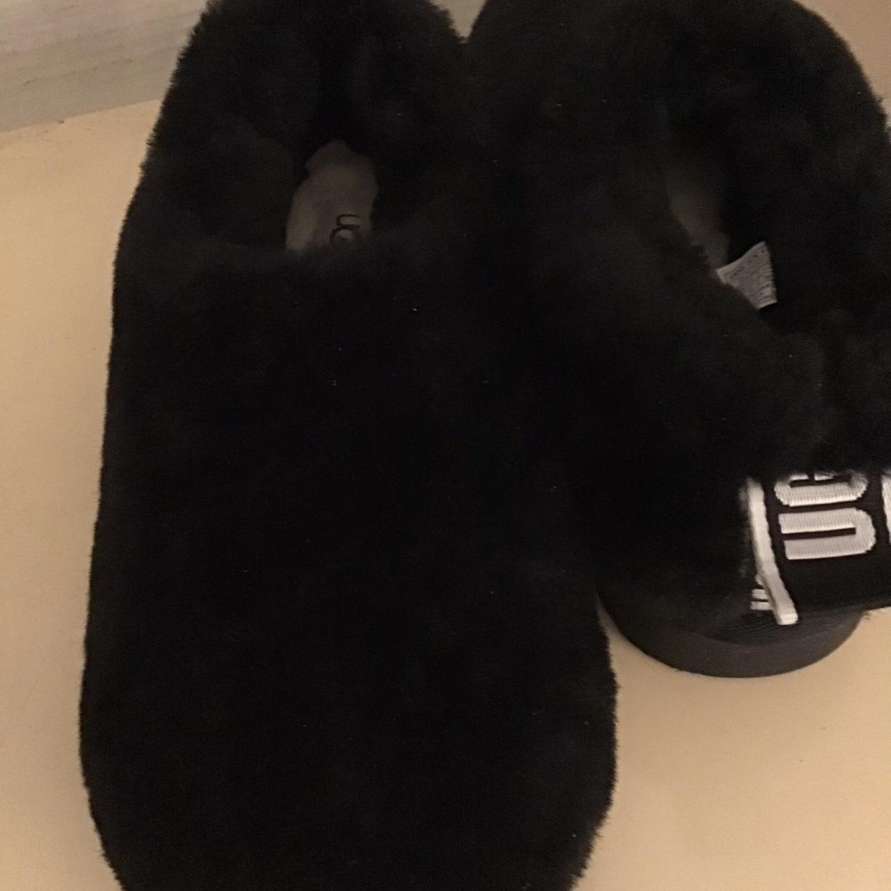 Black furry uggs best sale