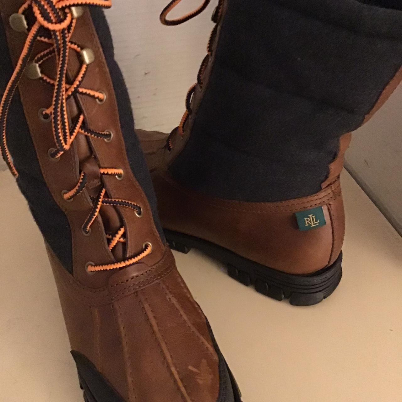 ralph lauren brown leather boots