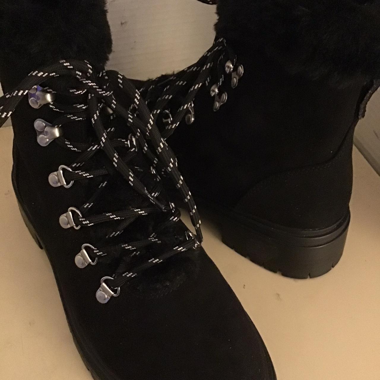 J.Crew women black suede hiking boots are in great. Depop