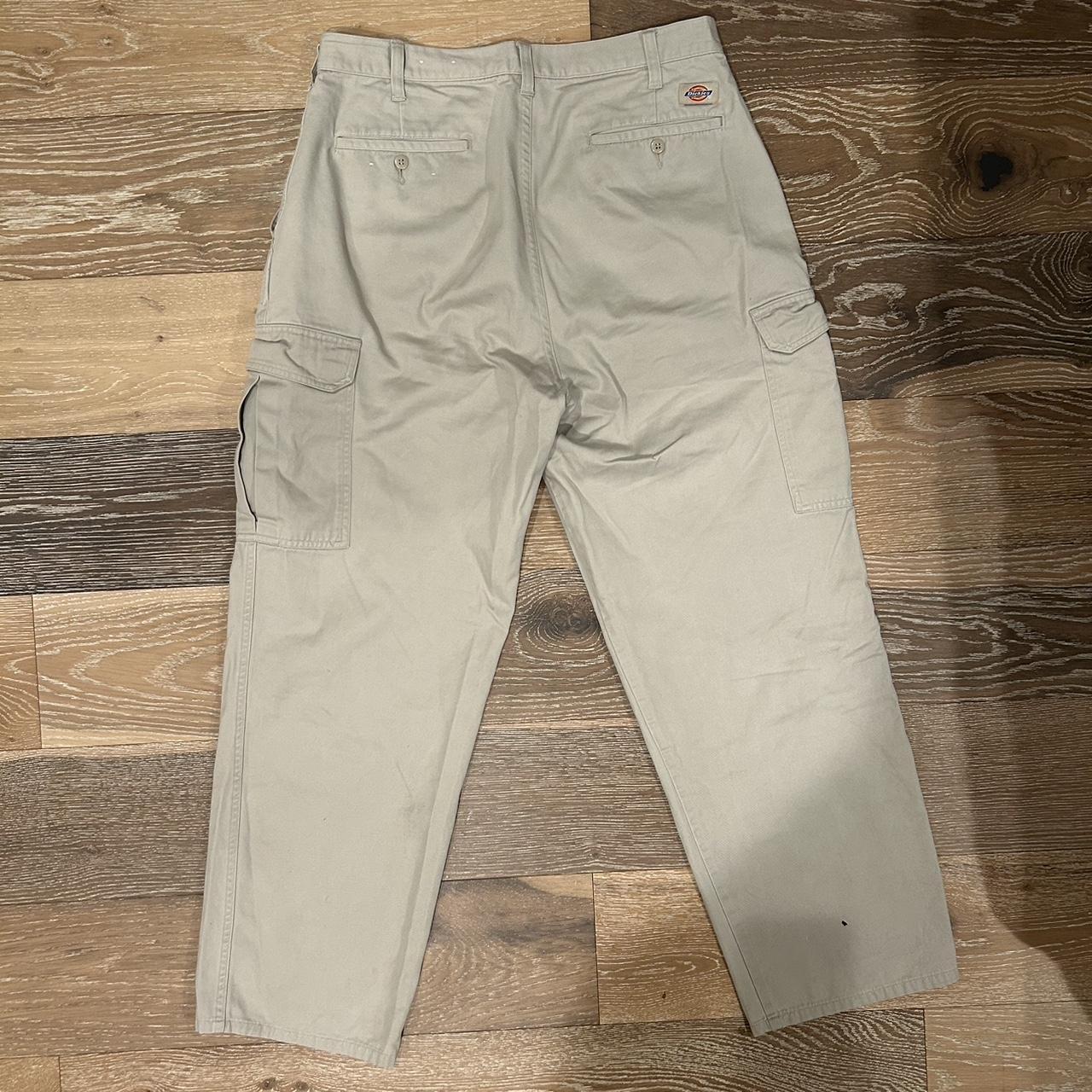 Vintage cream cargo dickies pants 32x32 baggy fit Depop
