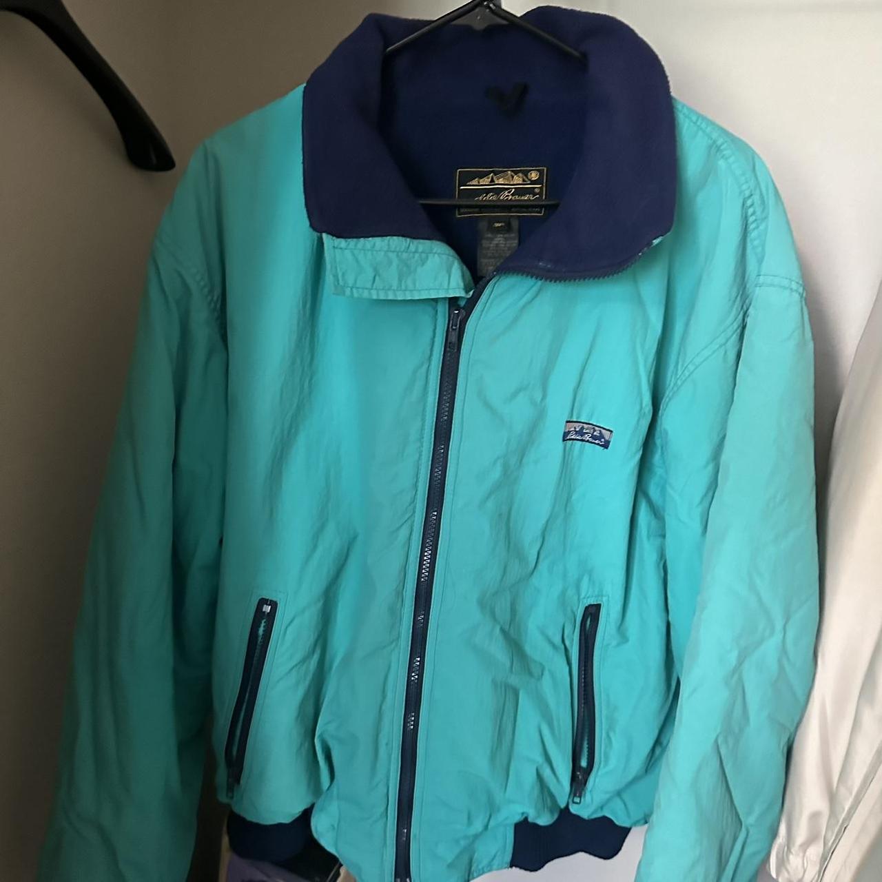 Eddie Bauer Vintage Men's 1990s Fleece Lined Bomber | Depop