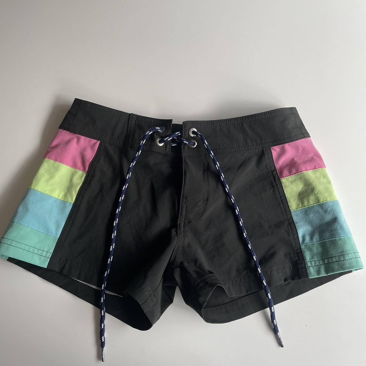 Women’s XXS Greenlines Board shorts with colorful... Depop