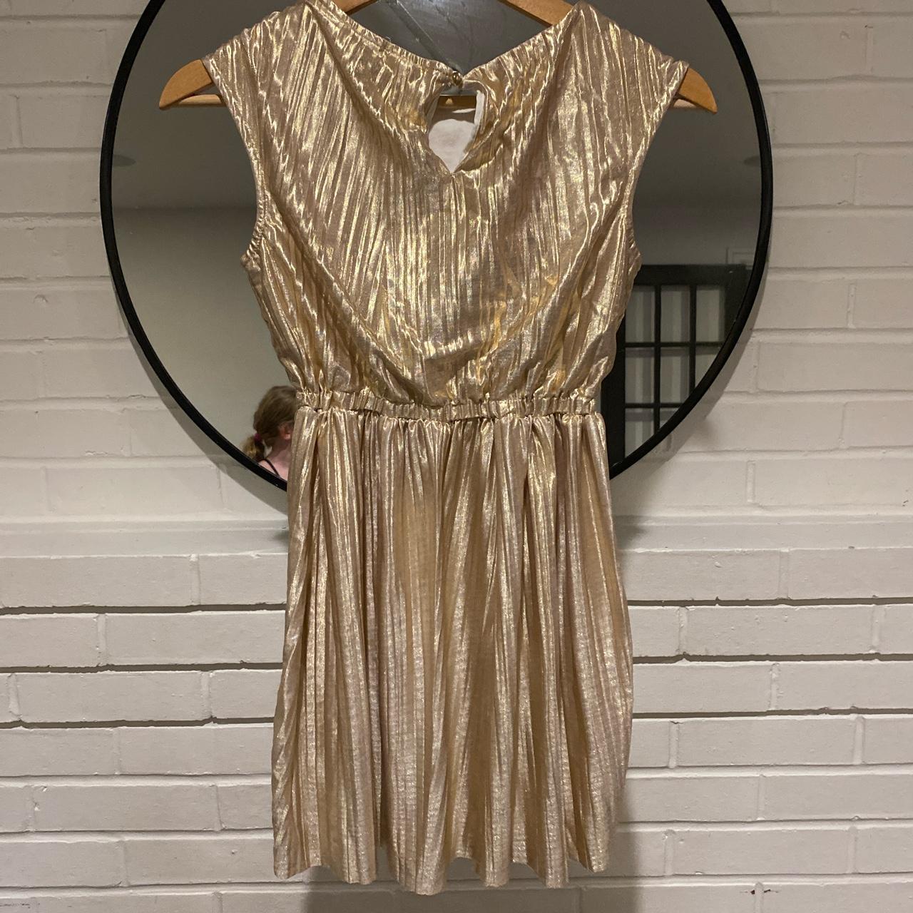 J crew gold lame dress sale