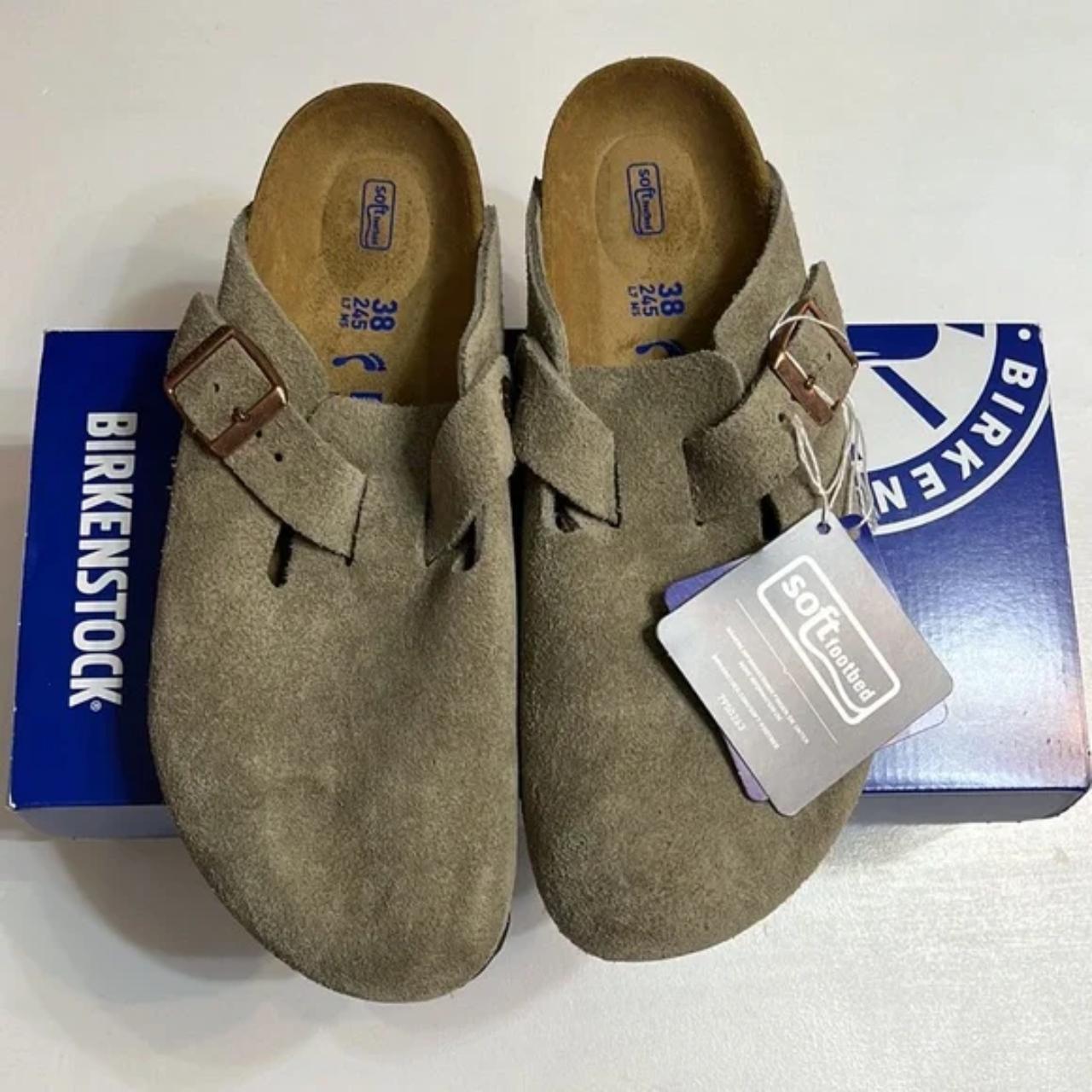 Birkenstock Boston Clog Taupe Birkenstock Boston | Depop