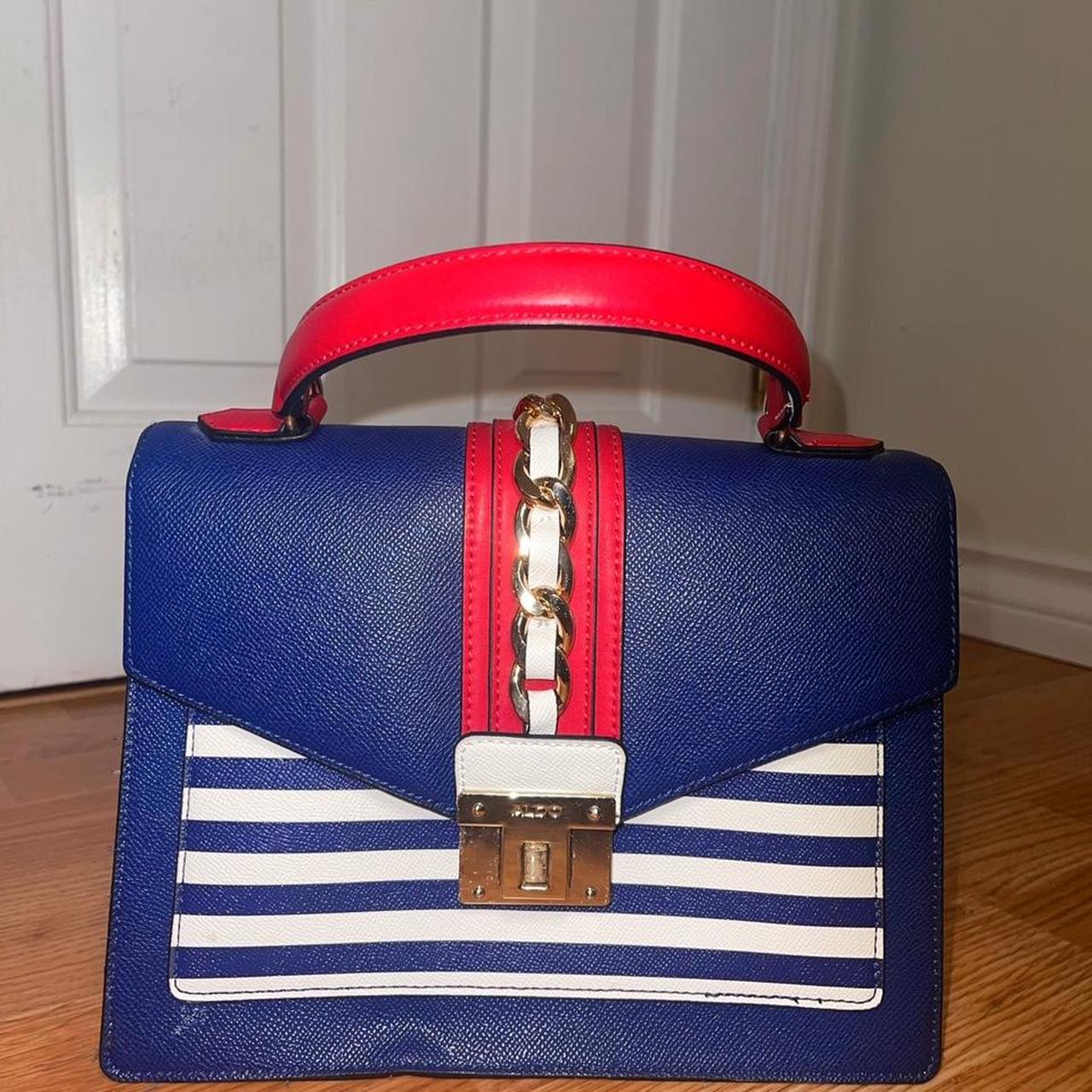 Sailor styled red blue and white Aldo purse Depop