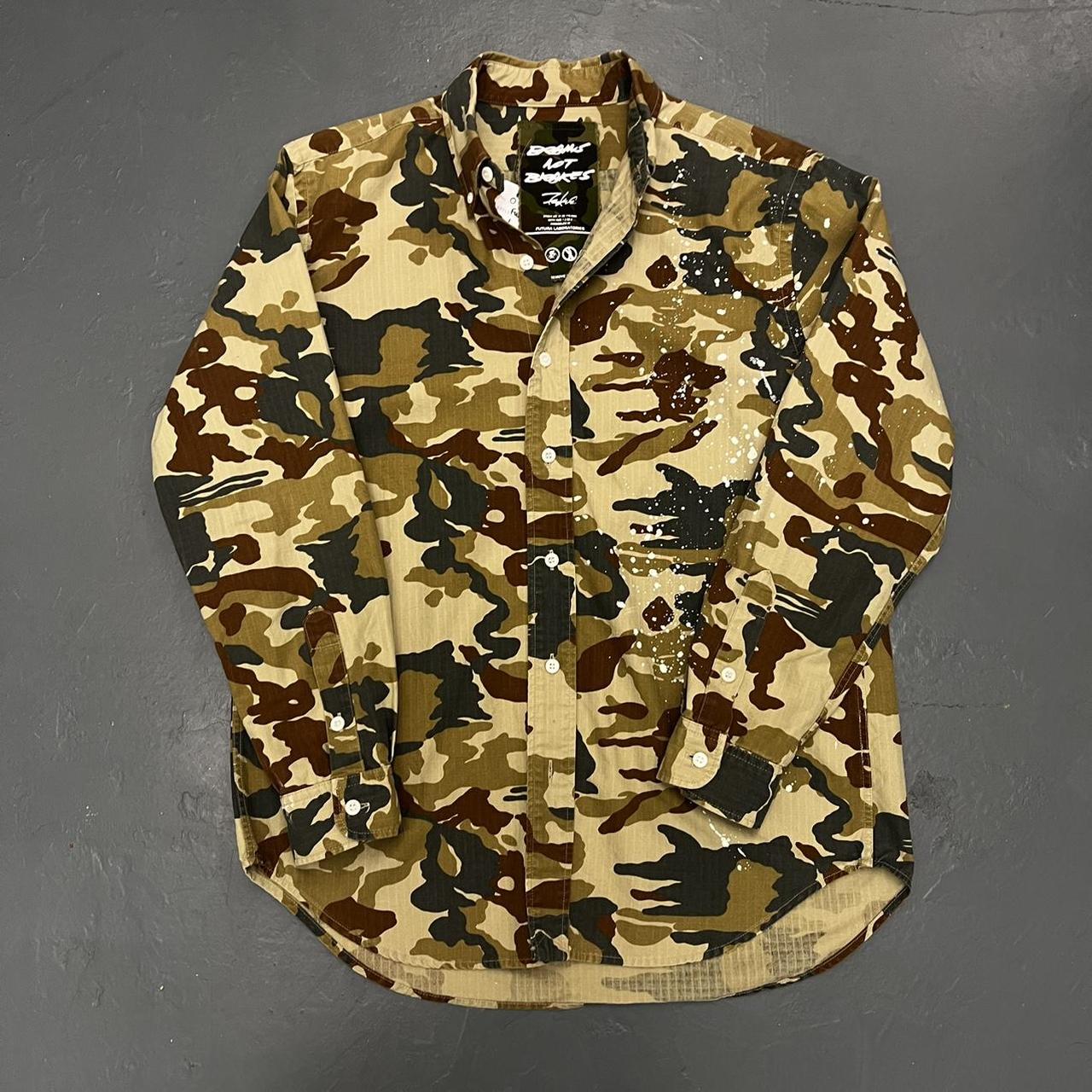 Futura Lab camouflage shirt in size medium, perfect... - Depop