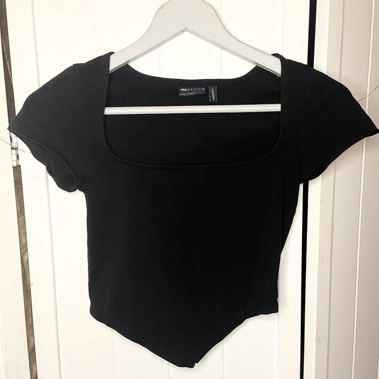 ASOS DESIGN fitted crop t-shirt in black