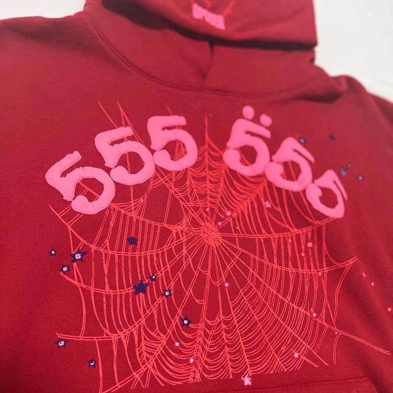 Sp5der Worldwide Red Angel Number 555 hoodie | Depop Sp5der Worldwide Red Angel Number 555 hoodie | Depop