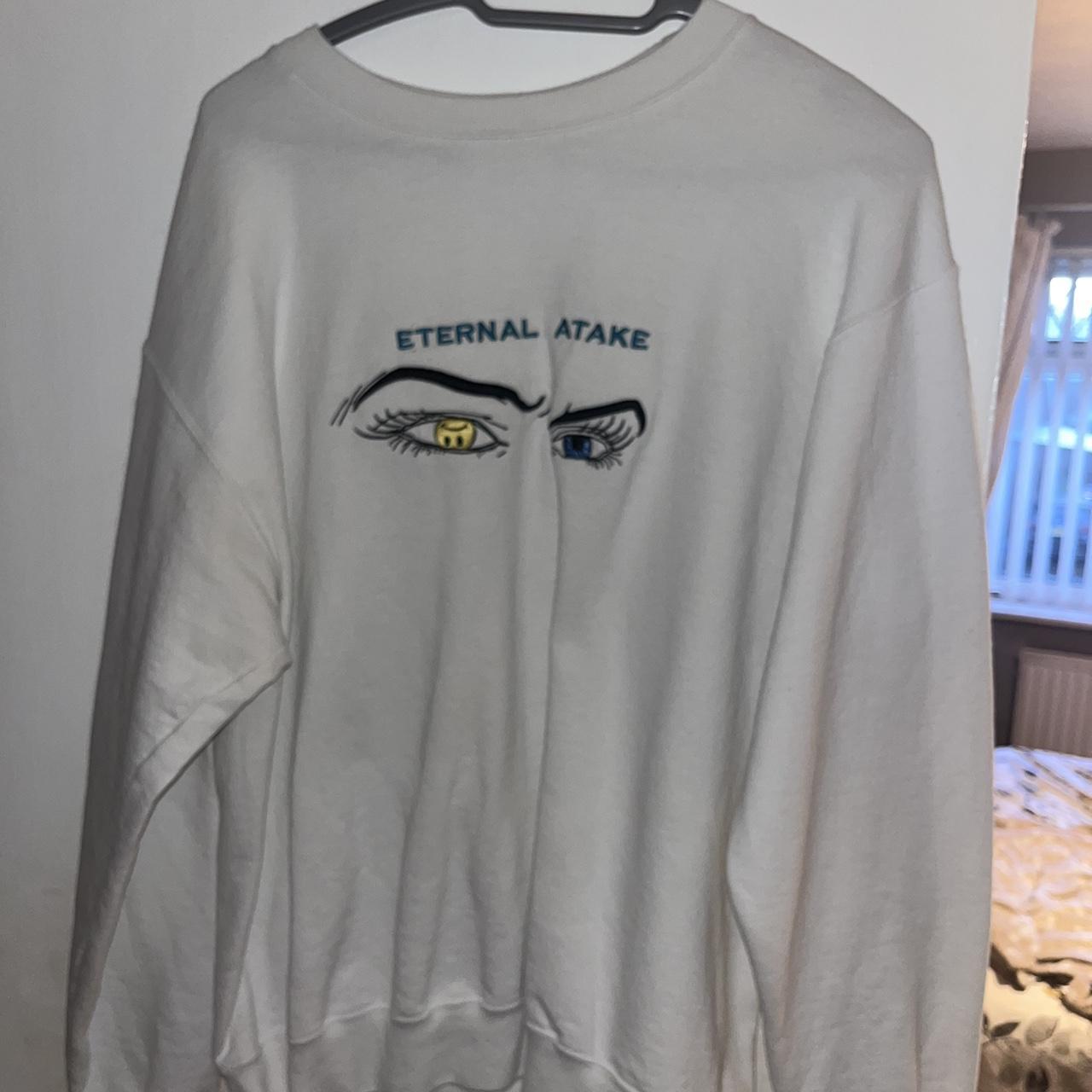 Large white Champion sweat shirt 'Eternal Depop