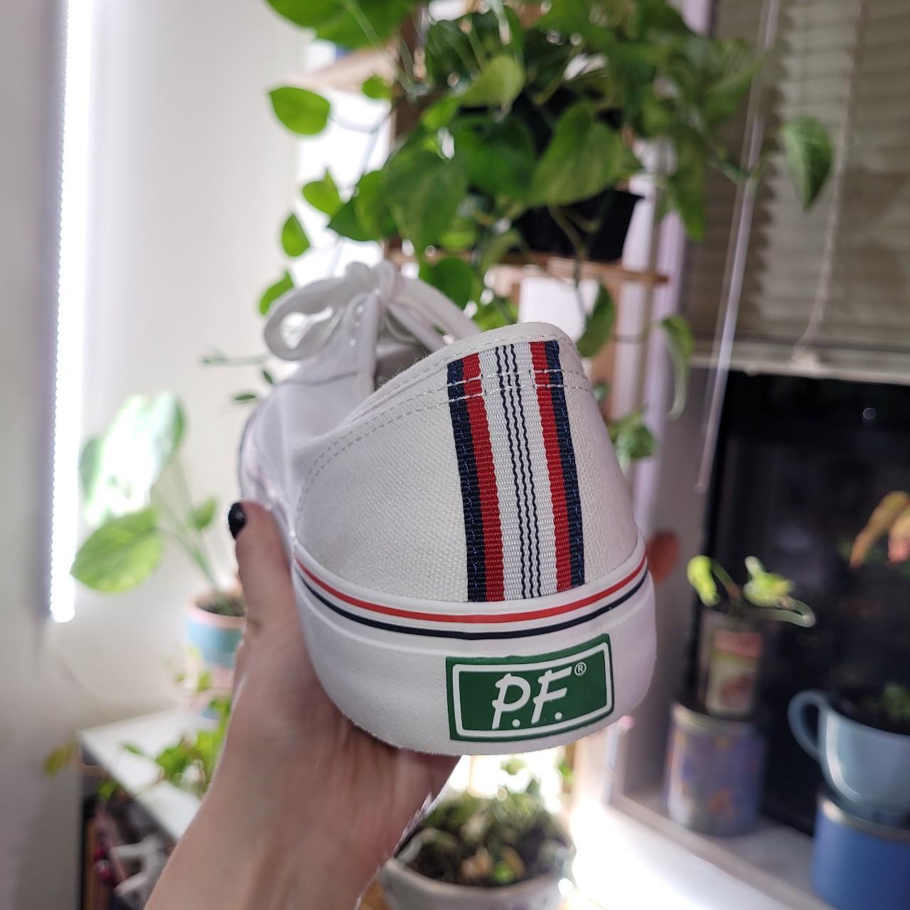 PF Flyers lowrise white classic canvas sneakers... - Depop