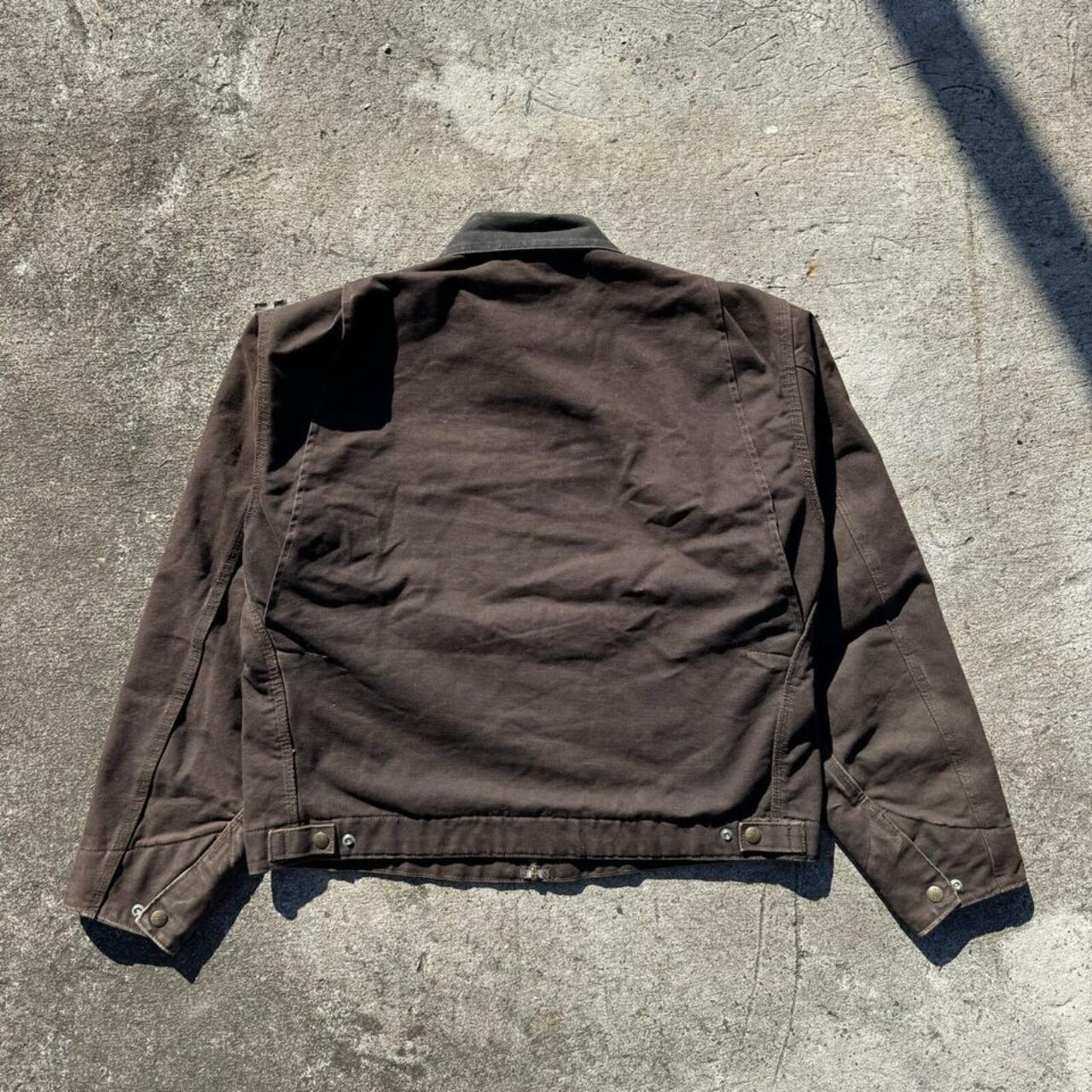 Vintage S Carhartt Detroit Mocha Brown Jacket Depop