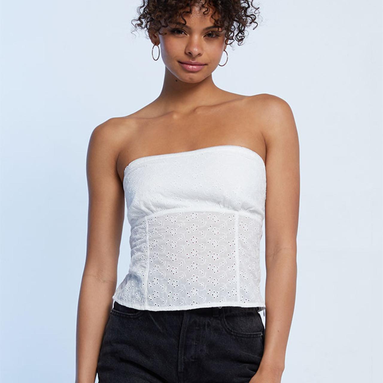 La Hearts Tie Front Strapless Top Green Tube Top Size XS $7 From Marin