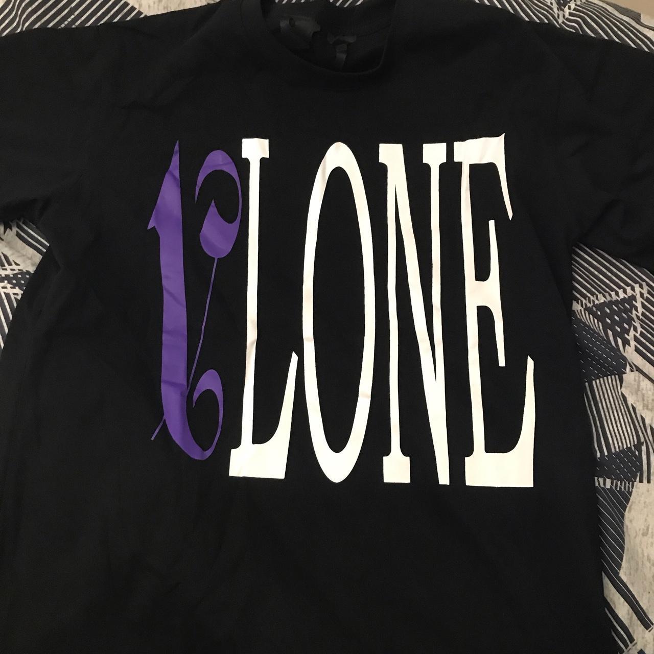 VLONE PALM ANGELS TEE black/Purple Size - Depop