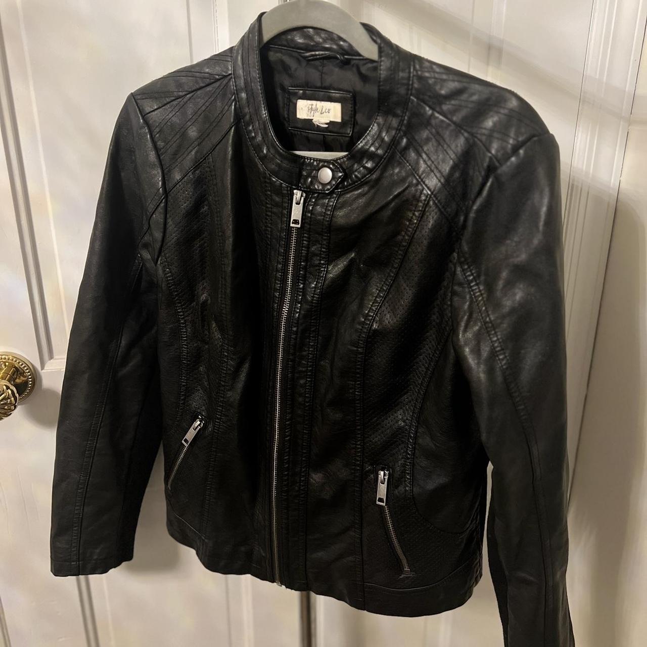 Casual Faux Leather Jacket, Zippers are very sturdy. - Depop