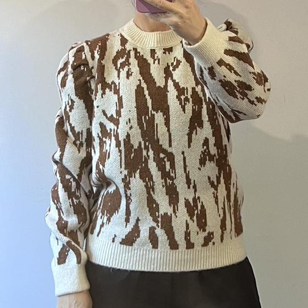 Sainsburys Tu Leopard Print Jumper Tu Cream And Brown Print Puff