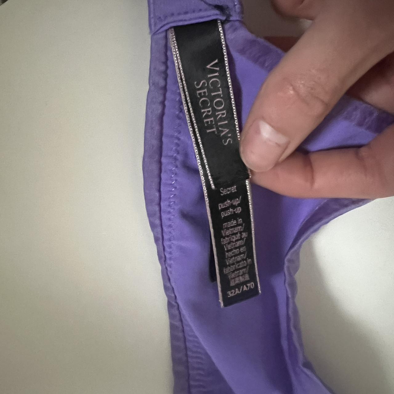 Victoria's secret purple lace bra 34DD, push up - Depop